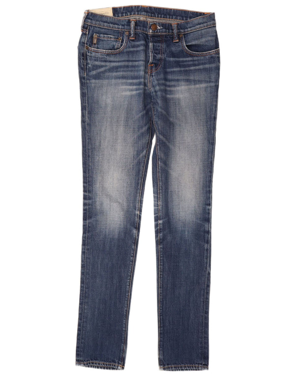 Męskie jeansy obcisłe ABERCROMBIE & FITCH W32 L34 Niebieskie, bawełniane