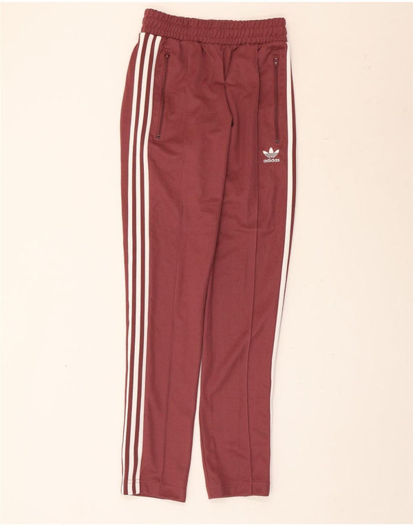 Damskie spodnie dresowe Adidas UK 6 XS Burgundowa bawełna