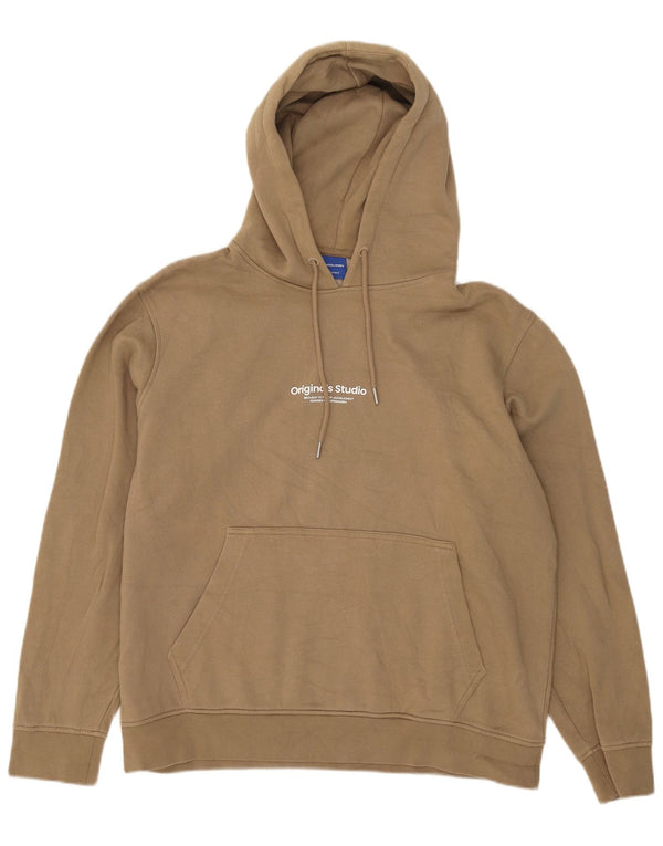 Męski sweter z kapturem Jack & Jones XL, beżowy, bawełniany