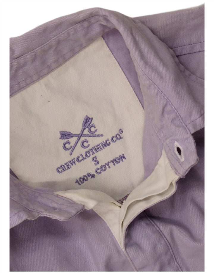 CREW CLOTHING Męska koszula pulowerowa, mała, fioletowa, bawełniana