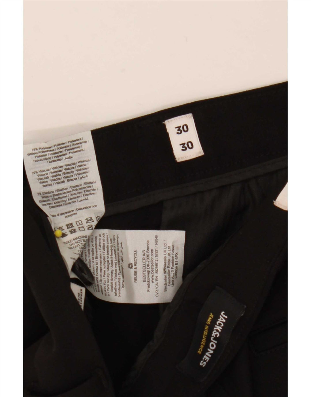 Męskie spodnie chino Jack & Jones Marco Slim W30 L30 Czarny poliester