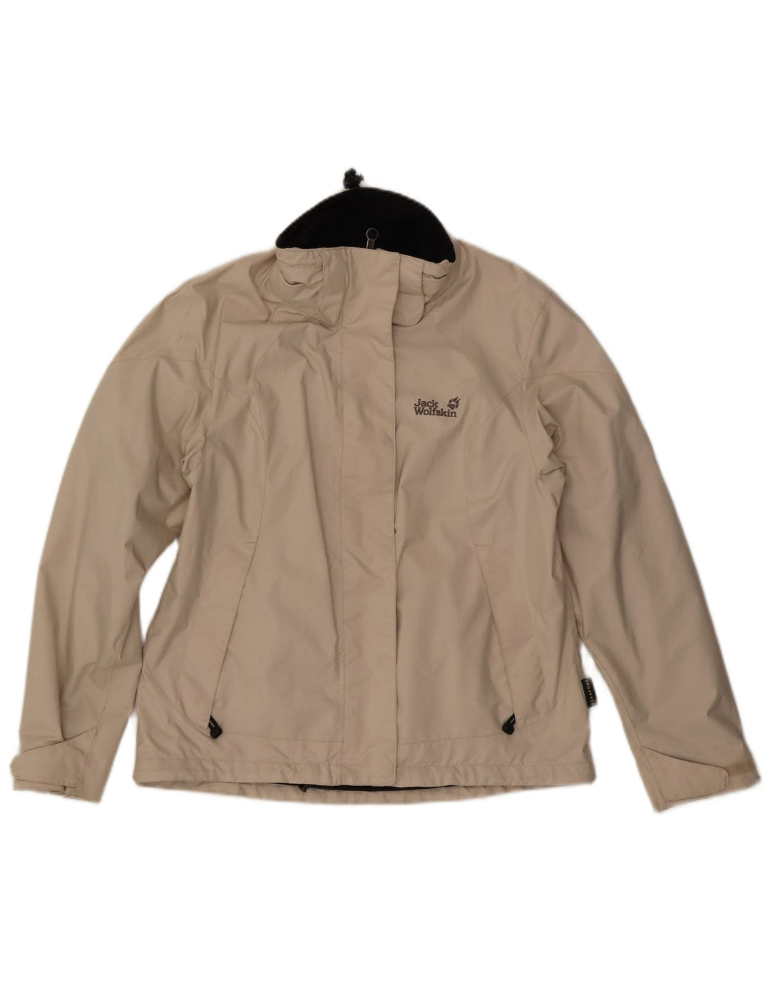 Damska kurtka przeciwdeszczowa JACK WOLFSKIN UK 12, średni beż, poliester