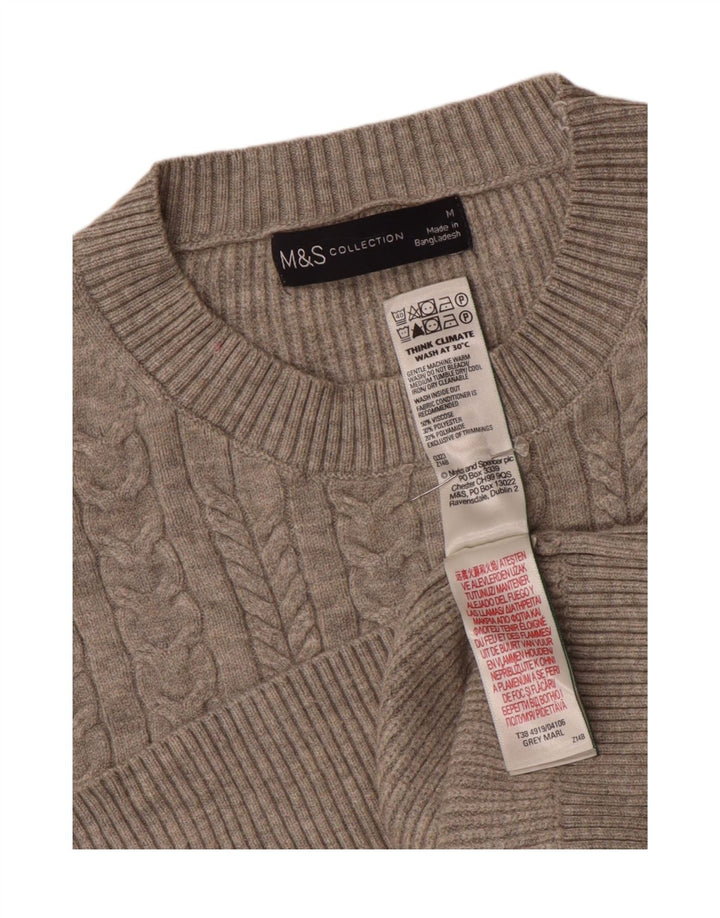 Marks & Spencer Damski sweter oversize z okrągłym dekoltem, UK 14, średni szary