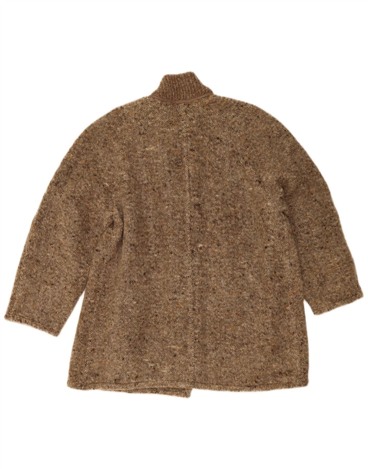 Płaszcz damski w stylu vintage UK 14, duży, beżowy, nakrapiany