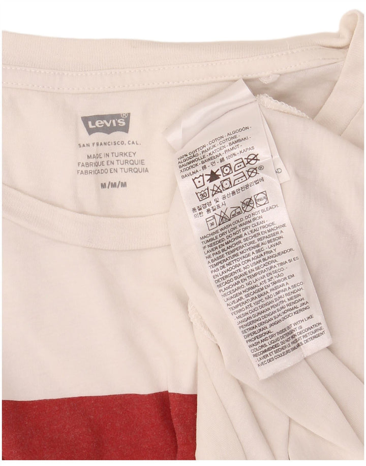 Damska koszulka z grafiką LEVI'S Top UK 12 Średnia biała bawełna
