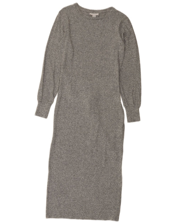 Damska sukienka sweterkowa Topshop UK 8 Small, szara, nakrapiana wiskoza