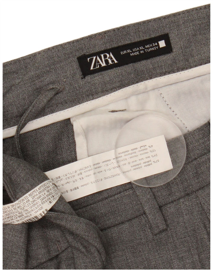 Męskie spodnie chino Zara XL W34 L30 Szary poliester
