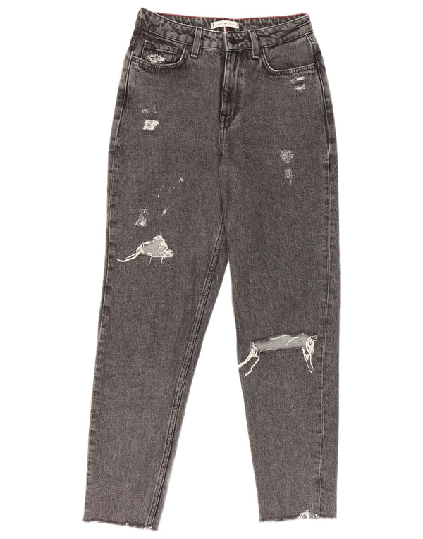 Damskie dżinsy Tommy Hilfiger Gramercy Distressed W26 L27 Szara bawełna