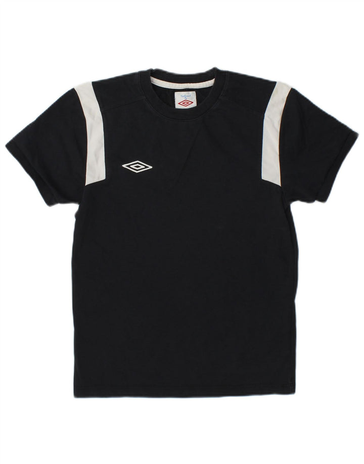 T-shirt chłopięcy Umbro w wieku 9–10 lat, bawełniany w kolorze średniej czerni