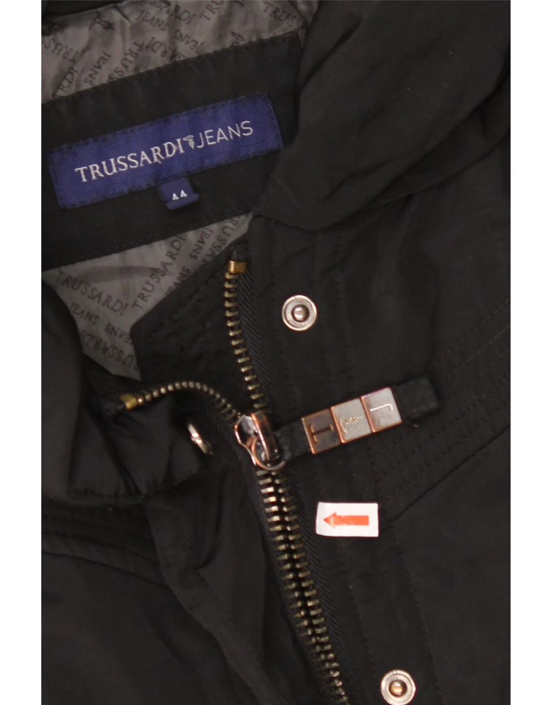 Damski płaszcz wiatrówka TRUSSARDI JEANS IT 44 Średni czarny poliester