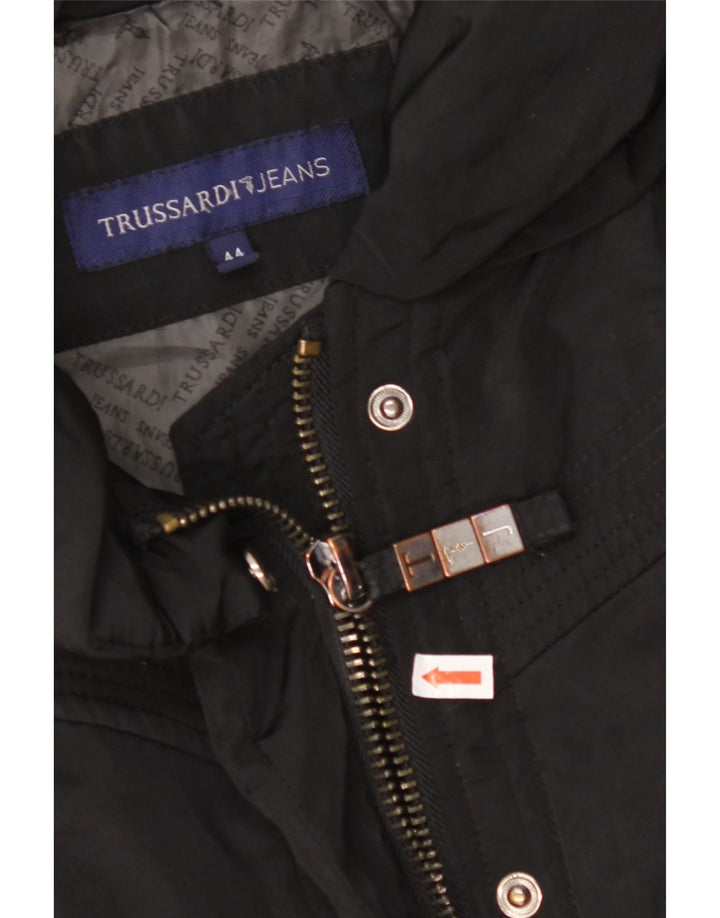 Damski płaszcz wiatrówka TRUSSARDI JEANS IT 44 Średni czarny poliester