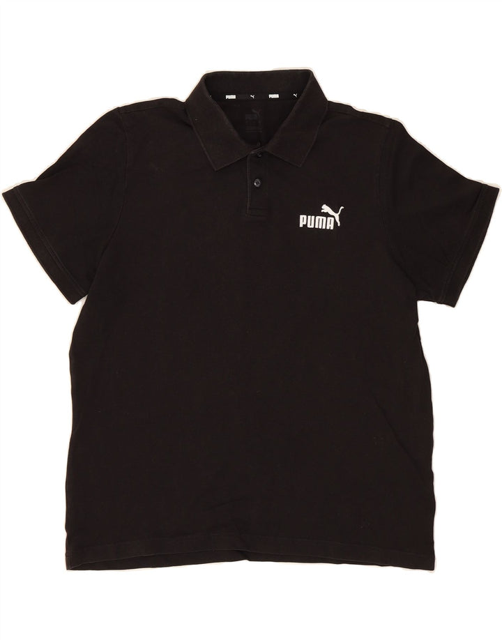 PUMA Mens Polo Shirt Large Black Vintage Puma and Second-Hand Puma from Messina Hembry 