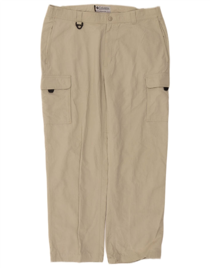 Męskie proste spodnie cargo Columbia W30 L28, beżowy nylon