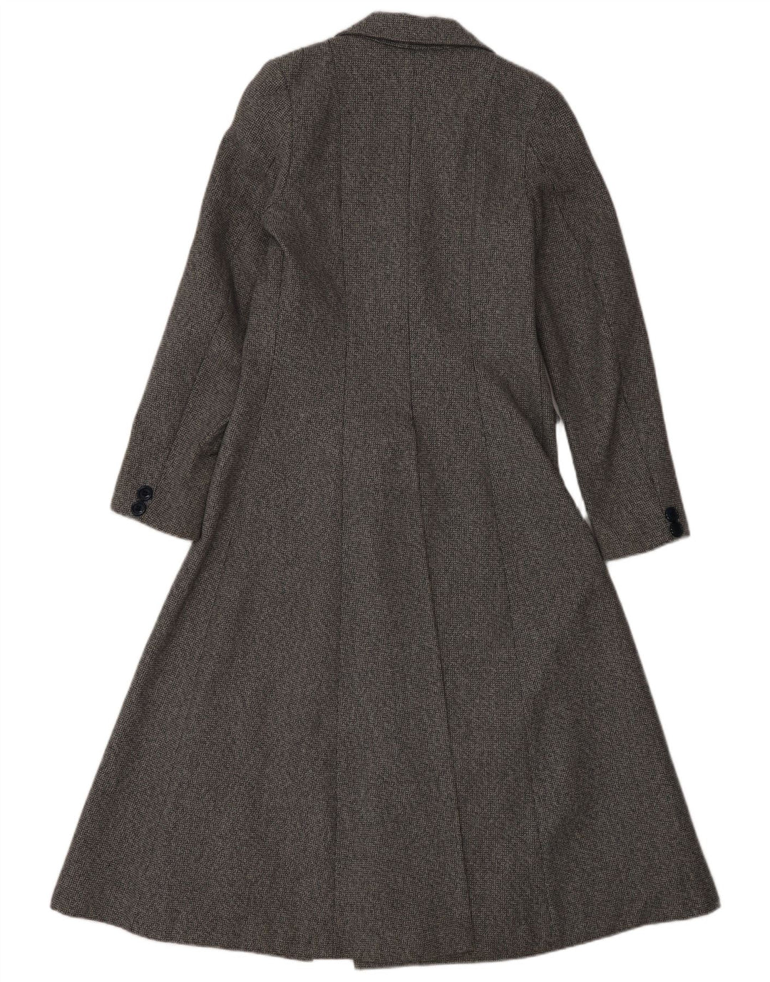 Vintage damski płaszcz z podwójnymi piersiami UK 10, mała, szara wełna