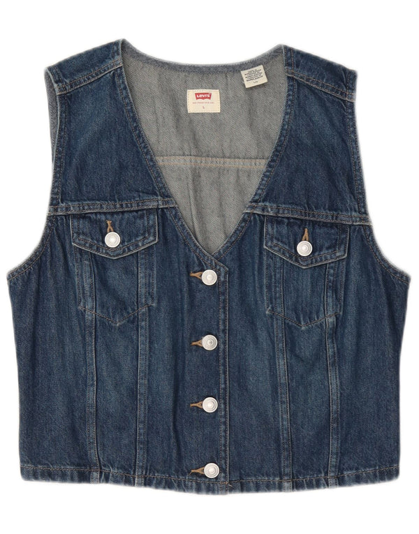 Kamizelka damska Levi's Crop Denim UK 14 Large Blue Cotton