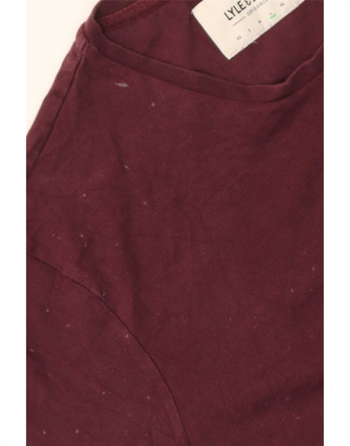 T-shirt męski Lyle & Scott, duży, bordowy, bawełniany