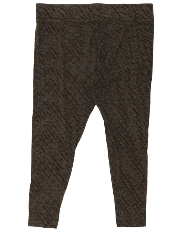 Marks & Spencer Damskie Legginsy Capri UK 20 2XL Khaki Geometryczna Wiskoza