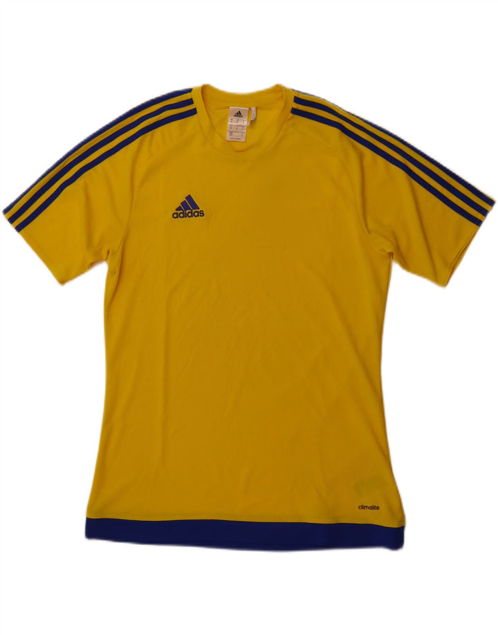 Męska koszulka T-shirt ADIDAS Climalite, średni żółty poliester