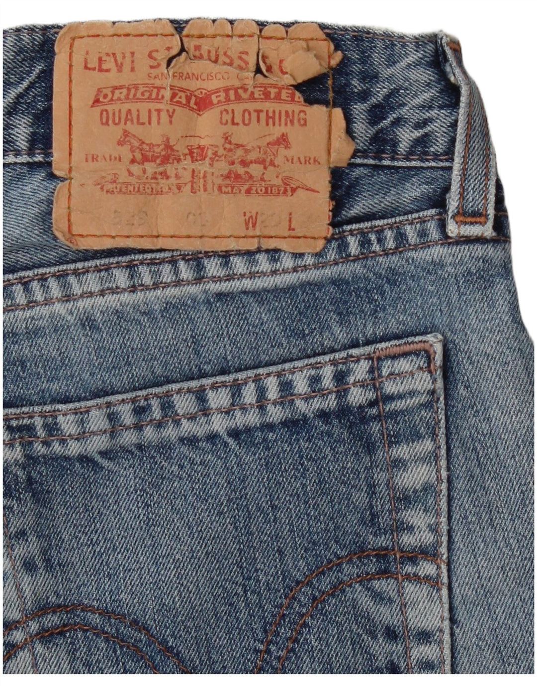Męskie proste dżinsy Levi's W29 L27 Niebieskie bawełniane