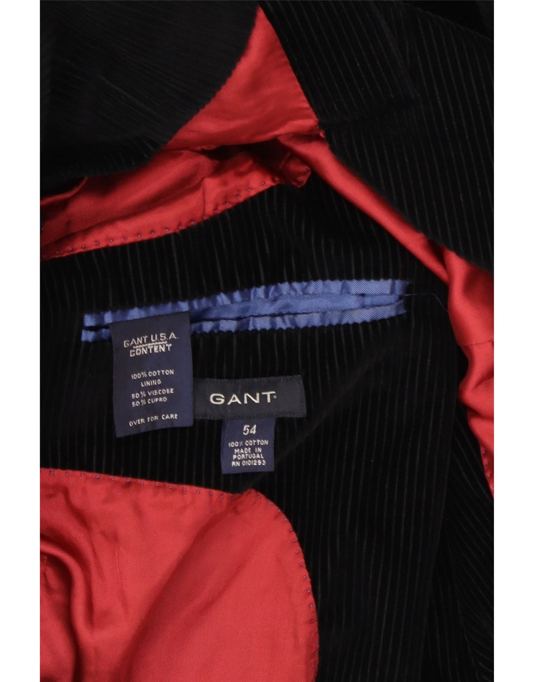 Męska marynarka sztruksowa GANT zapinana na 3 guziki EU 54 2XL, czarna, bawełniana