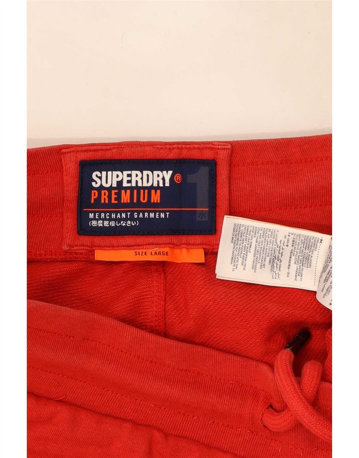 Męskie spodenki sportowe Superdry, duże, czerwone, bawełniane