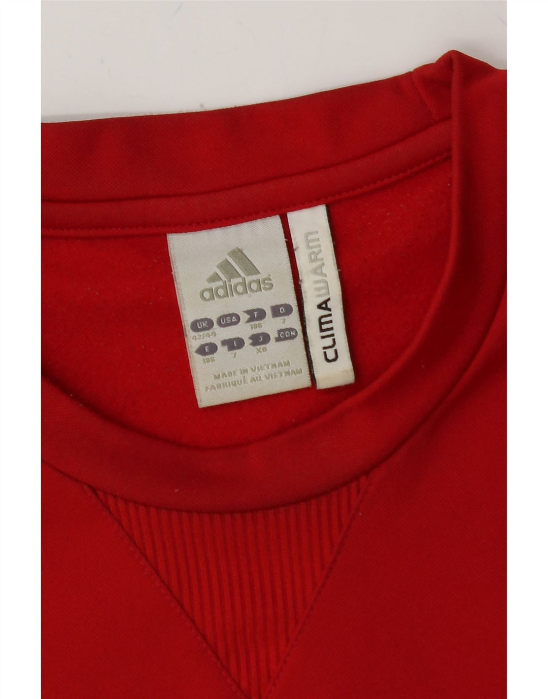 ADIDAS Mens Climawarm Sweatshirt Jumper UK 42/44 Large Red Polyester Vintage Adidas and Second-Hand Adidas from Messina Hembry 