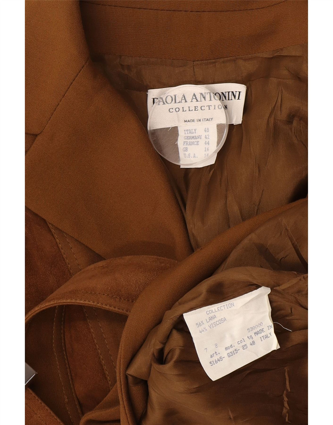 Damska marynarka Paola Antonini UK 16, duża, brązowa wełna