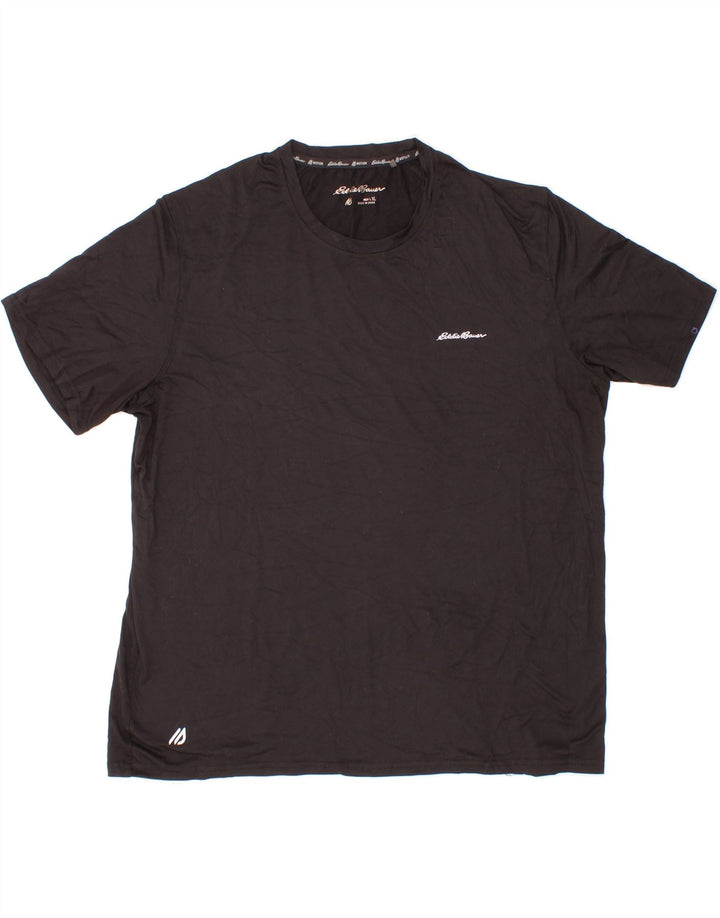 EDDIE BAUER Mens T-Shirt Top XL Black Polyester Vintage Eddie Bauer and Second-Hand Eddie Bauer from Messina Hembry 