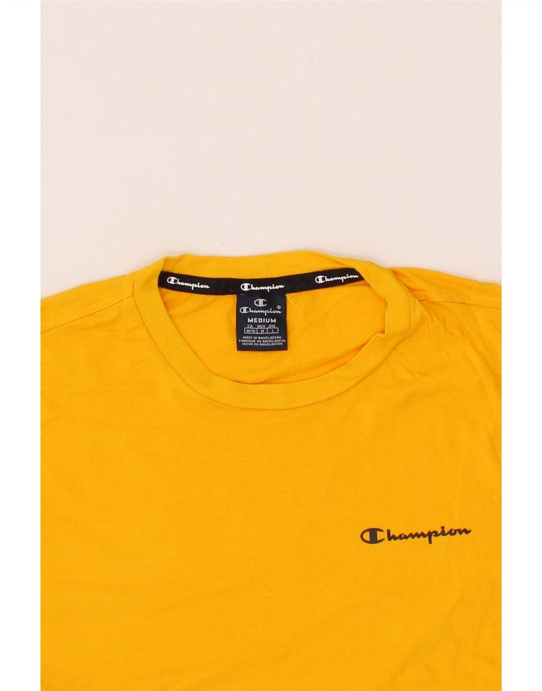 CHAMPION Mens T-Shirt Top Medium Yellow Cotton Vintage Champion and Second-Hand Champion from Messina Hembry 