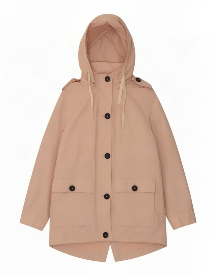 Marks & Spencer Damska kurtka wojskowa parka z kapturem UK 12, średni róż