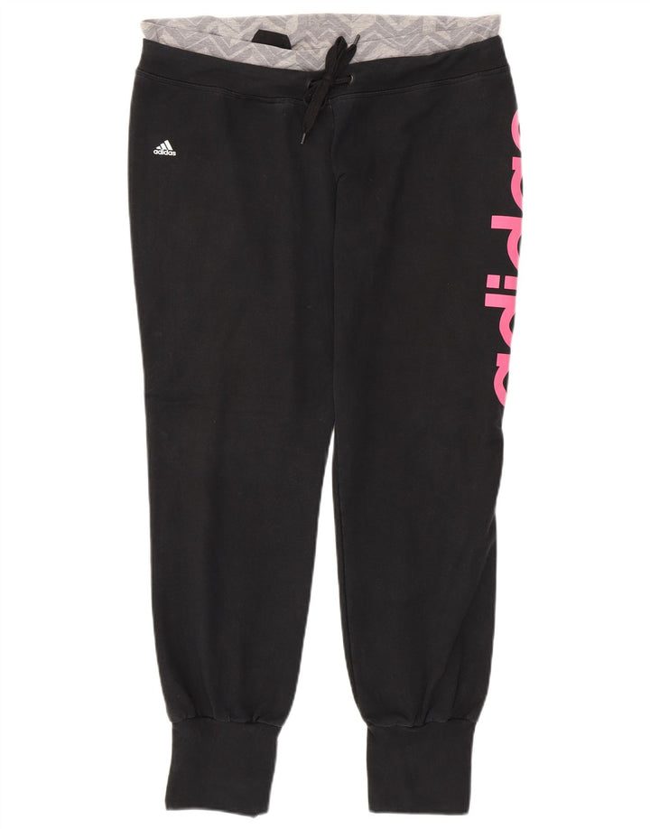 Damskie spodnie dresowe ADIDAS Climalite Joggers UK 16/18, duże czarne