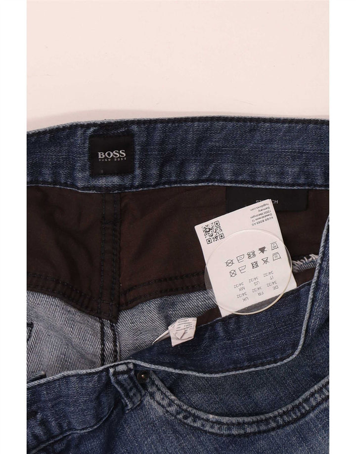 Męskie jeansy ze stretchem Hugo Boss W34 L32 Niebieskie bawełniane