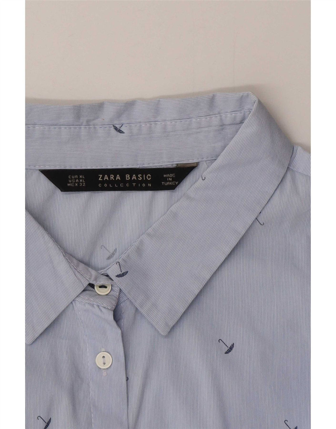 Koszula damska Zara w abstrakcyjny wzór UK 18 XL niebieska