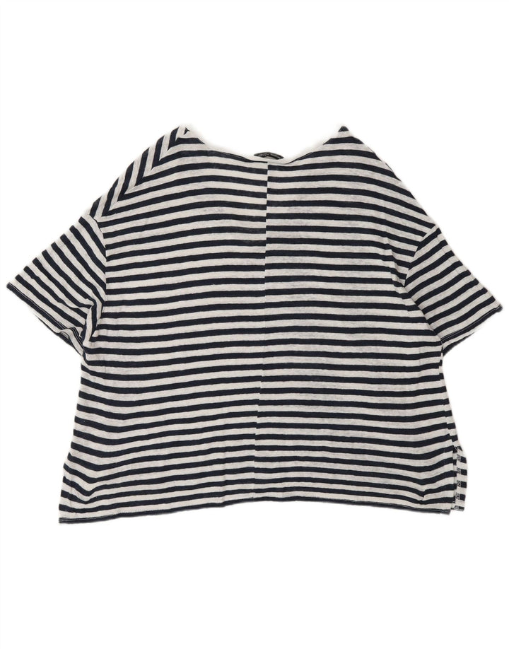 Damska koszulka oversize Zara Top UK 14 w średnie czarne prążki