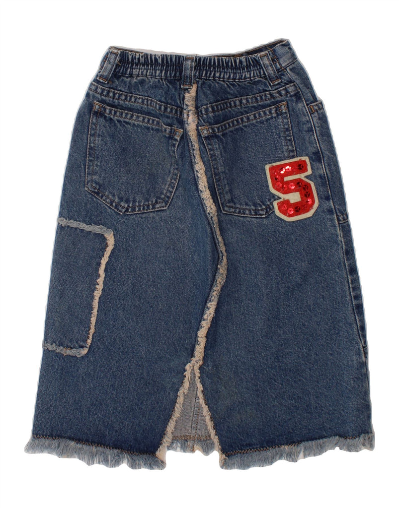 BENETTON Girls Denim Skirt 3-4 Years W18 Blue Cotton Vintage Benetton and Second-Hand Benetton from Messina Hembry 