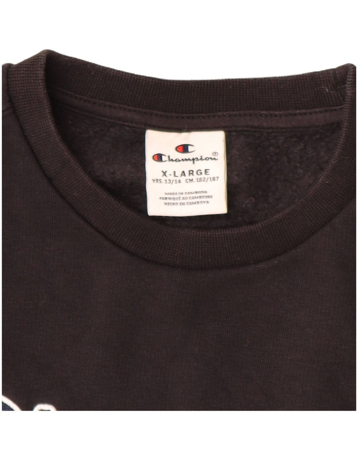 Chłopięcy sweter z grafiką CHAMPION 13-14 lat XL, czarny, bawełniany