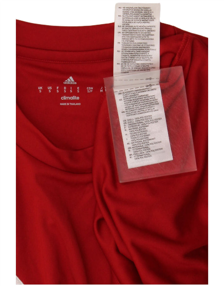 Męski T-shirt ADIDAS Climalite, mały, czerwony, poliester