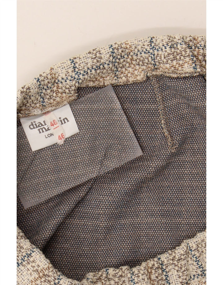 VINTAGE Womens Straight Skirt IT 46 Large W36 Beige Check Polyester Vintage Vintage and Second-Hand Vintage from Messina Hembry 