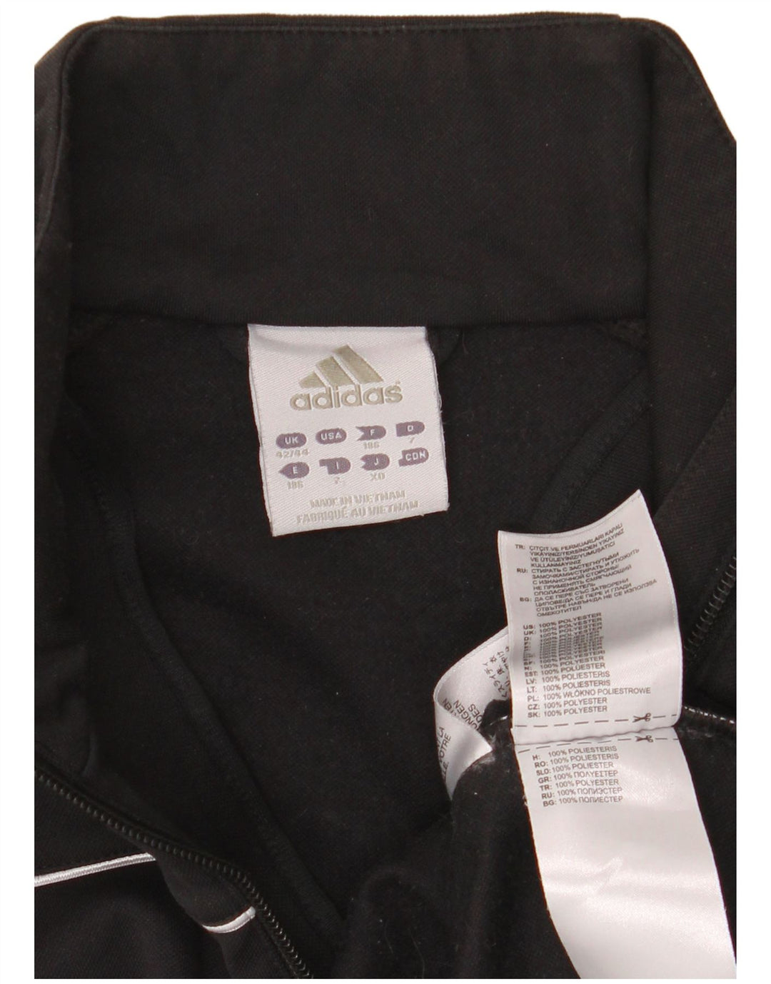 Adidas Męski sweter z zamkiem błyskawicznym UK 42/44 Duży czarny poliester