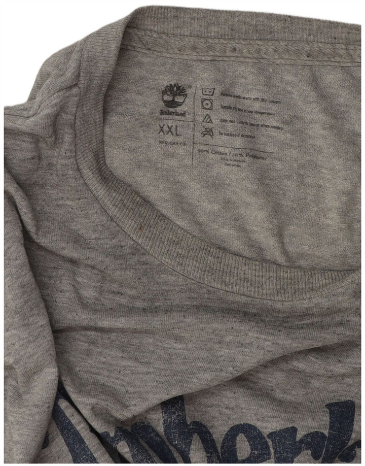 Męska koszulka Timberland o regularnym kroju z grafiką, 2XL, szara bawełna