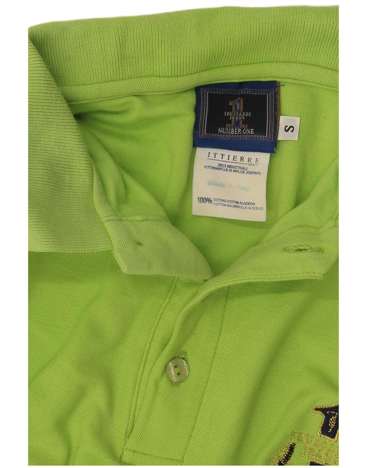 Męska koszulka polo Trussardi Jeans, mała, zielona, bawełniana