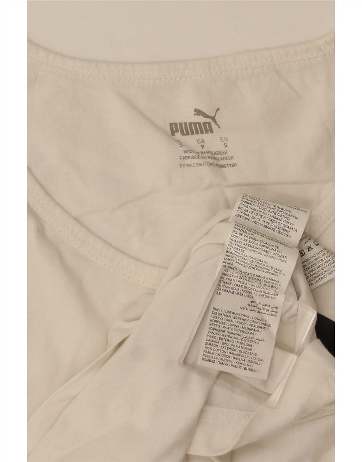 Męska kamizelka z grafiką Puma, mała, biała, bawełniana