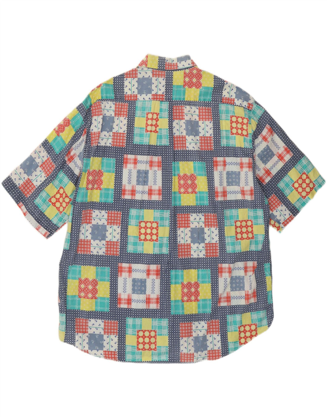 Koszula męska z krótkim rękawem VINTAGE XL, wielobarwna, patchworkowa bawełna