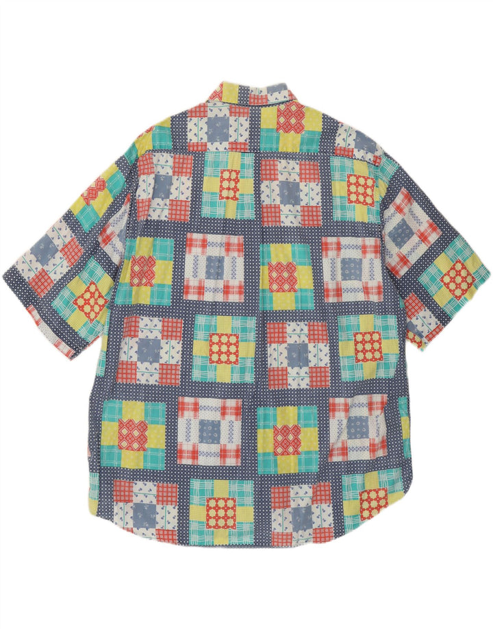 Koszula męska z krótkim rękawem VINTAGE XL, wielobarwna, patchworkowa bawełna