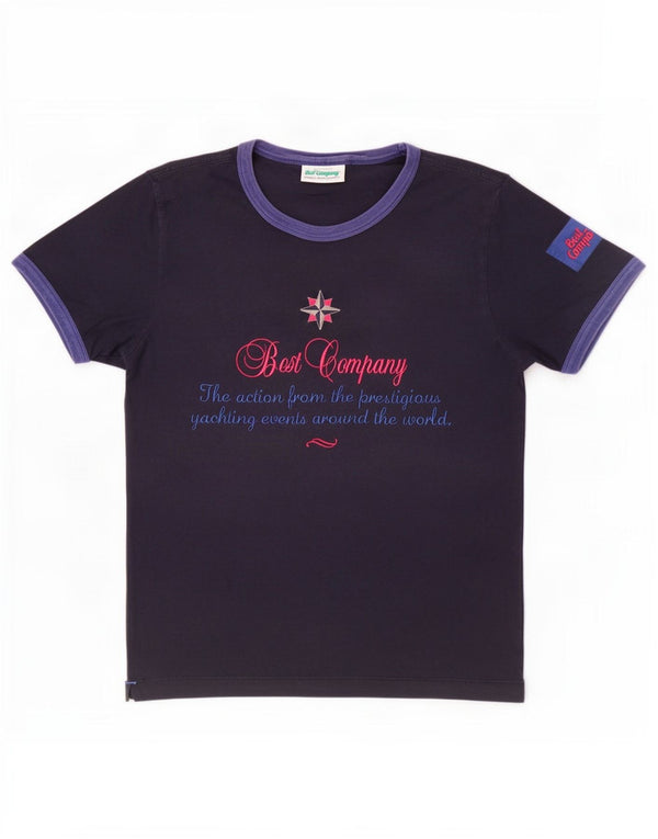 Męski T-shirt z grafiką Best Company, duży, granatowy blok kolorów