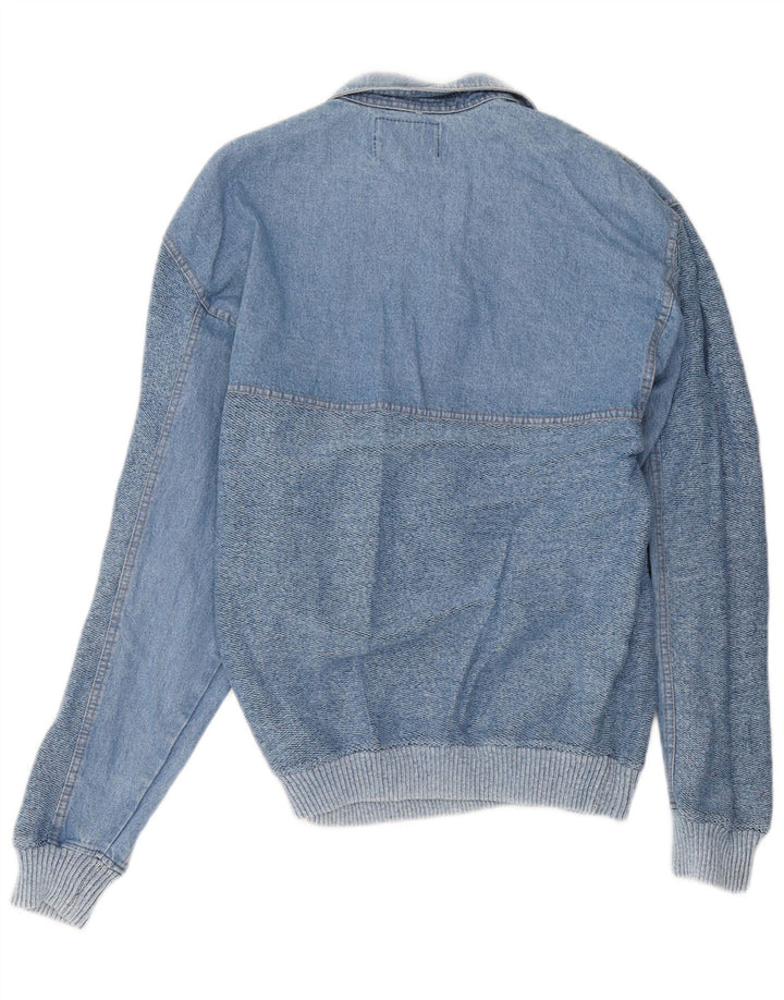 Męski sweter polo Malagrida, średnioniebieski, bawełniany