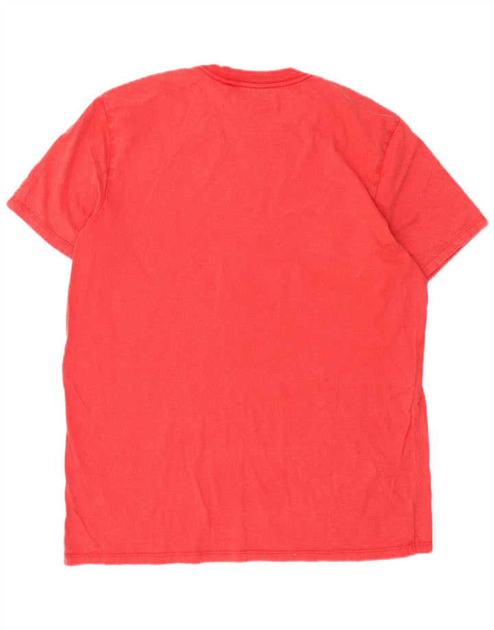 Męski T-shirt Guess z grafiką, duży, czerwony, bawełniany