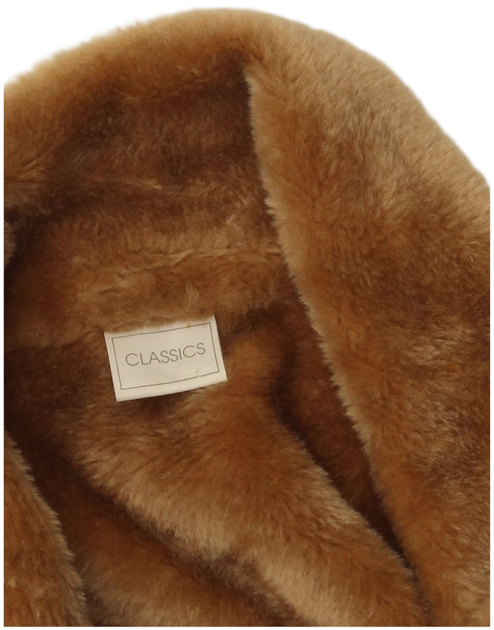 Klasyczny damski płaszcz Sherpa UK 18 XL Beżowy poliester