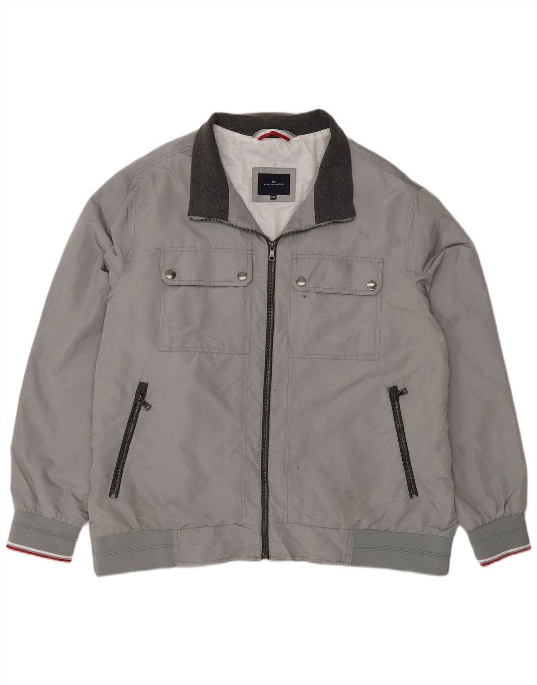 Marks & Spencer Męska niebieska kurtka bomber Harbor 3XL, szary poliester