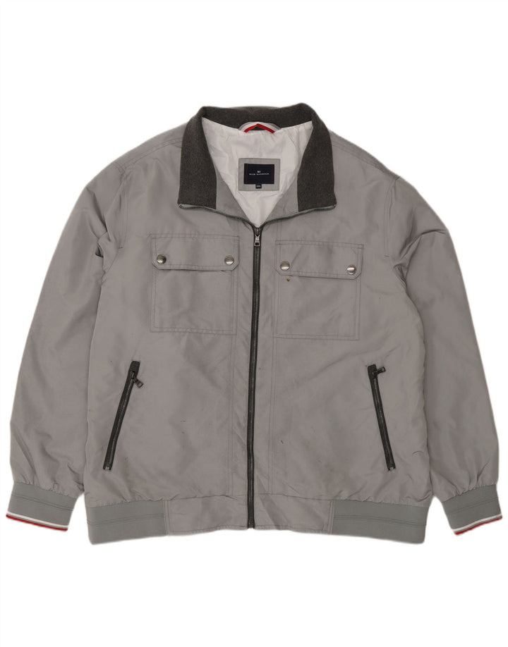 Marks & Spencer Męska niebieska kurtka bomber Harbor 3XL, szary poliester